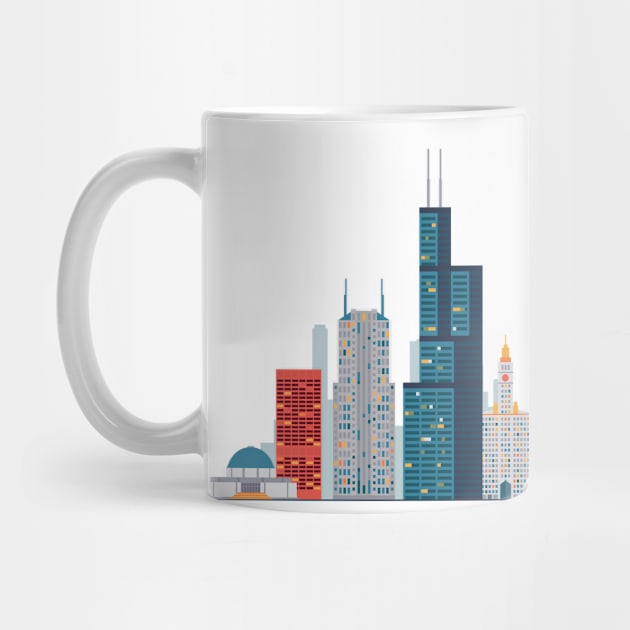 Chicago skyline by Antikwar